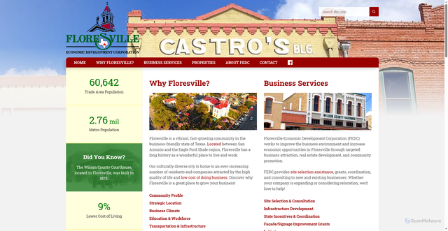 Security scan screenshot of https://www.floresvilleedctx.gov/