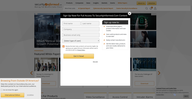 Security scan screenshot of https://securityinformed.com/