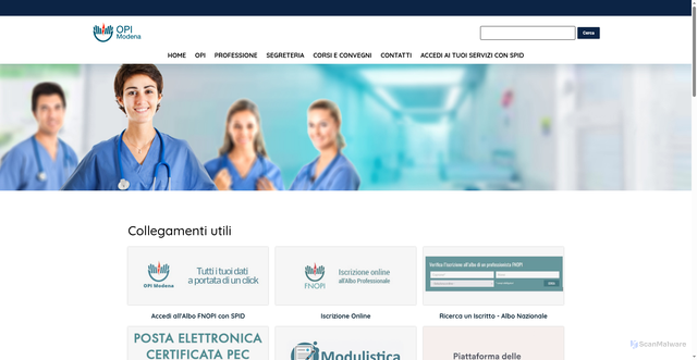 Security scan screenshot of https://www.opimodena.it/