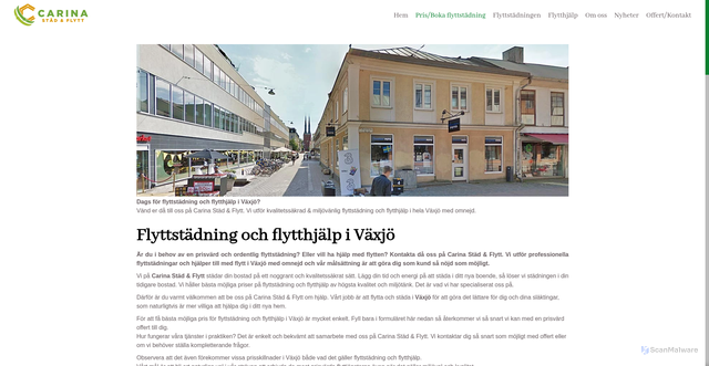 Security scan screenshot of https://xn--vxj-flyttstdning-vnbk74a.se