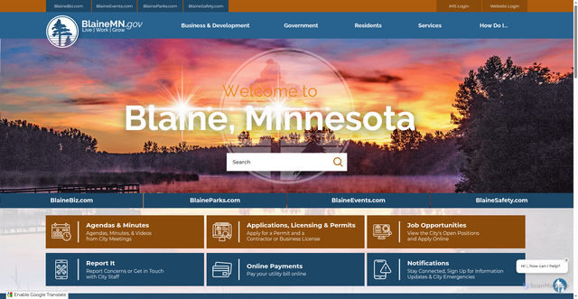 Security scan screenshot of https://blainemn.gov/