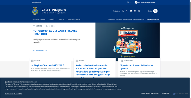 Security scan screenshot of https://www.comune.putignano.ba.it/