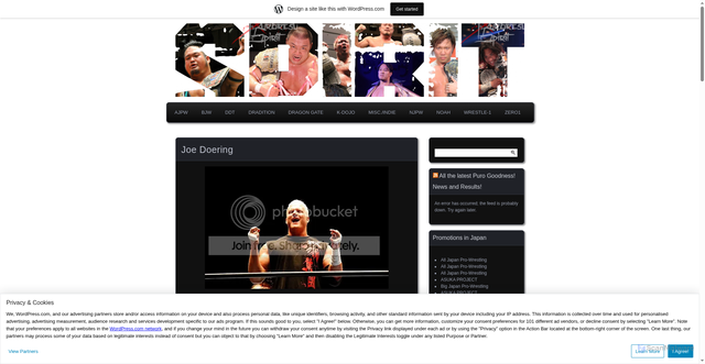 Security scan screenshot of https://puroresuspirit.wordpress.com/ajpw/joe-doering/
