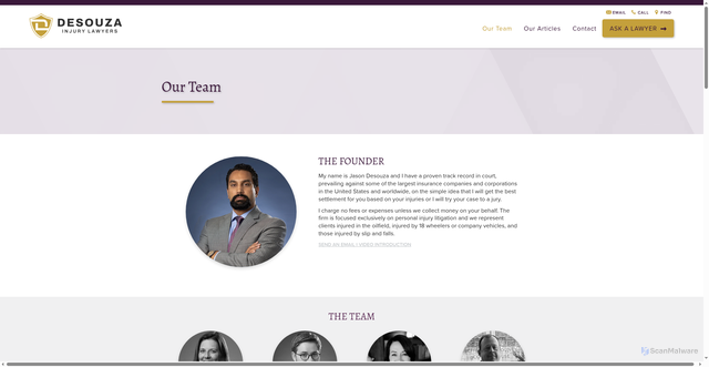 Security scan screenshot of https://jfdlawfirm.com/our-team/