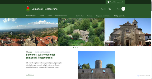 Security scan screenshot of https://www.comune.roccaverano.at.it/