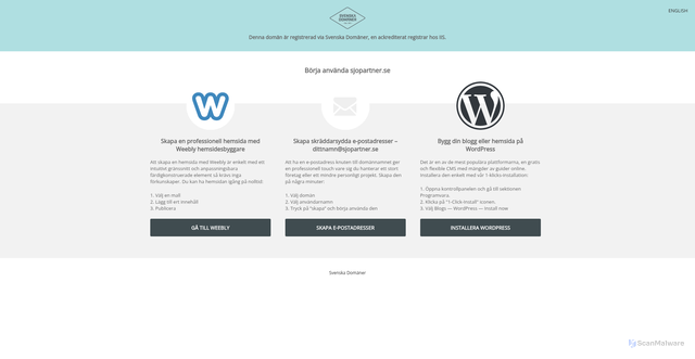 Security scan screenshot of https://sjopartner.se