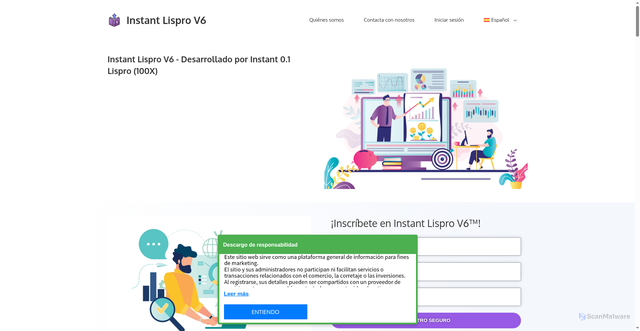 Security scan screenshot of https://instant-lispro-app.com/es/