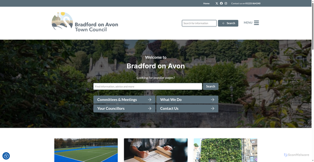 Security scan screenshot of https://bradfordonavontowncouncil.gov.uk/