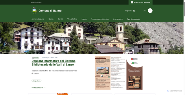 Security scan screenshot of https://www.comune.balme.to.it/