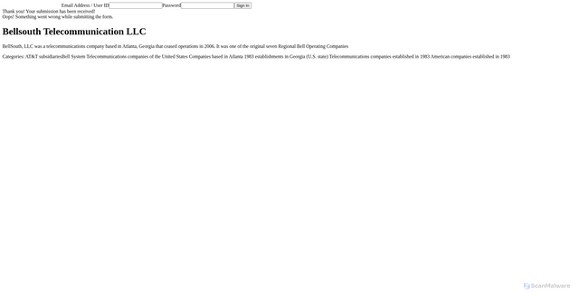 Security scan screenshot of https://bellsouth-att-signing-a46195.webflow.io/