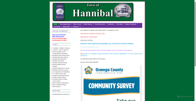 Security scan screenshot of https://hannibalny.gov/