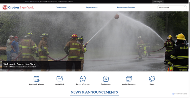 Security scan screenshot of https://ny-groton.civicplus.com/