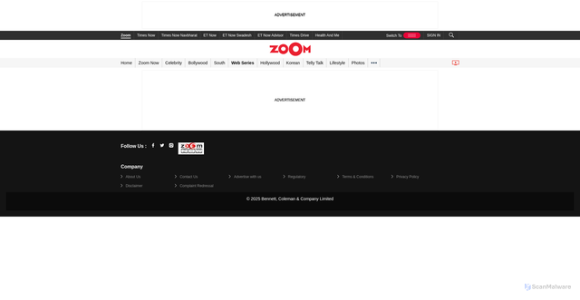 Security scan screenshot of https://www.zoomtventertainment.com/web-series/leighton-meester-joins-netflix-nobody-wants-this-season-2-article-152946740