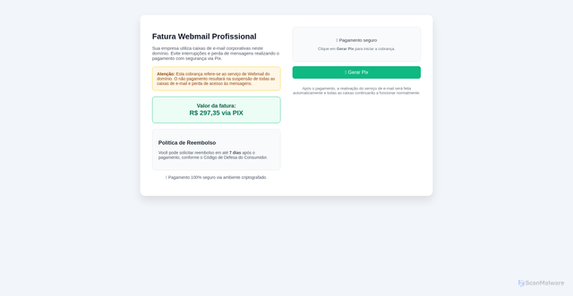 Security scan screenshot of https://faturamento-cpanel-web-brasil-1087013446189.southamerica-east1.run.app/