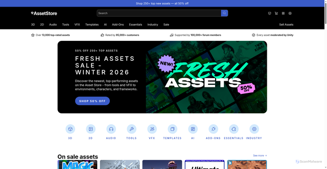 Security scan screenshot of https://marketplace.unity.com