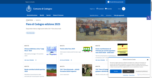 Security scan screenshot of https://comune.codogno.lo.it/