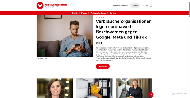 Security scan screenshot of http://www.vzbv.de