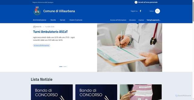 Security scan screenshot of https://comune.villaurbana.or.it/