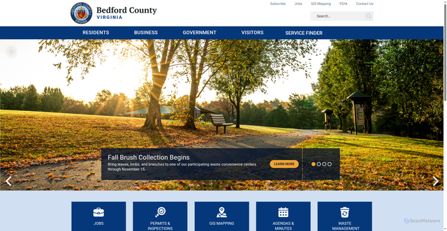 Security scan screenshot of https://www.bedfordcountyva.gov/