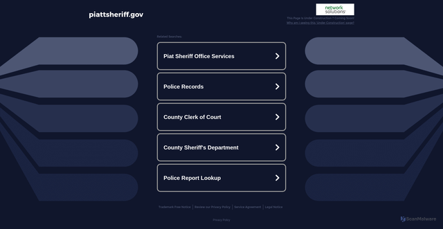 Security scan screenshot of http://piattsheriff.gov/