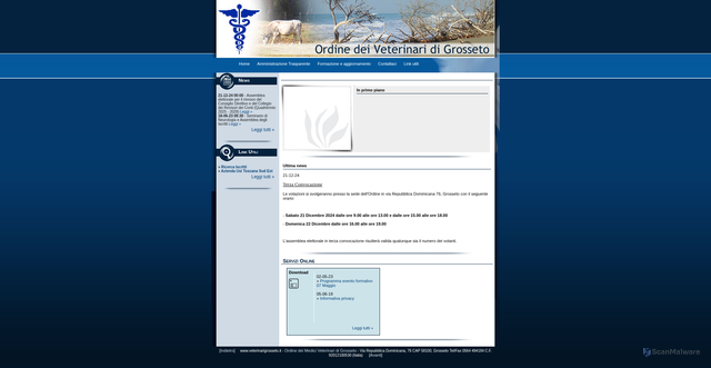 Security scan screenshot of https://www.veterinarigrosseto.it/
