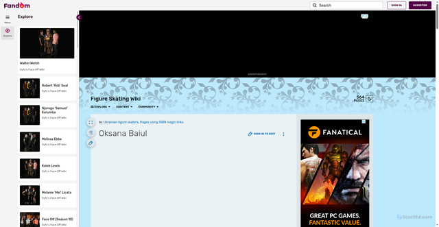 Security scan screenshot of https://figureskating.fandom.com/wiki/Oksana_Baiul