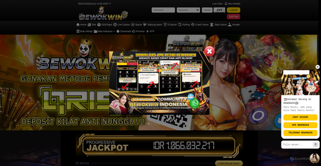 Security scan screenshot of https://apk6-bewokwin.com/desktop/home