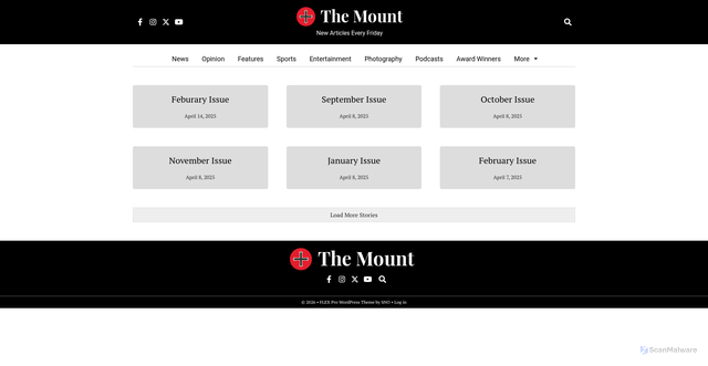 Security scan screenshot of https://mountonline.org/category/print-issue-pdfs/
