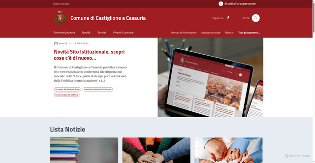 Security scan screenshot of https://comune.castiglioneacasauria.pe.it/