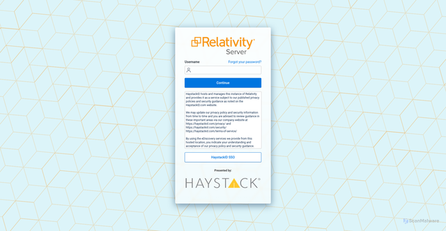Security scan screenshot of https://rel05.haystackid.com