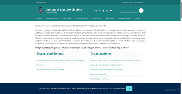 Security scan screenshot of https://amministrazione-trasparente.comune.sanvitochietino.ch.it/