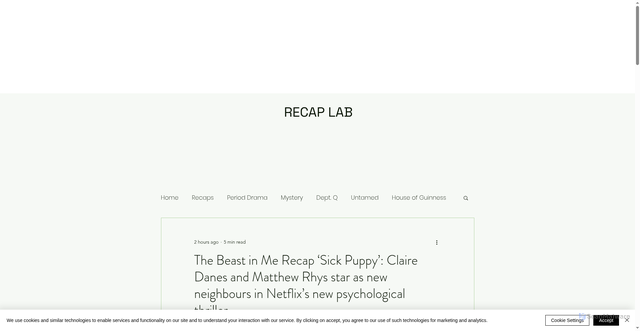 Security scan screenshot of https://www.recaplab.com/post/the-beast-in-me-recap-episode-1