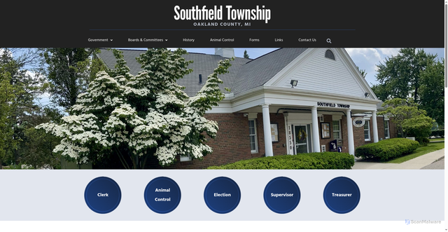 Security scan screenshot of https://southfieldtownshipmi.gov/