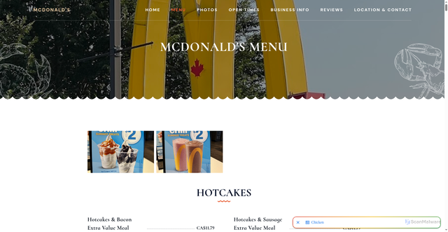 Security scan screenshot of https://mcdonalds.restaurants-us.com/menu