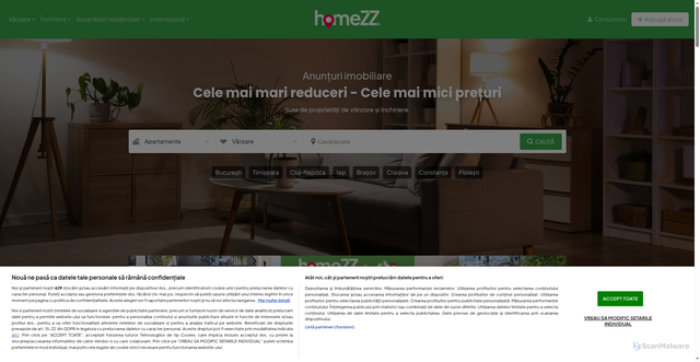 Security scan screenshot of https://homezz.ro