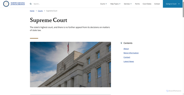 Security scan screenshot of https://www.nccourts.gov/courts/supreme-court