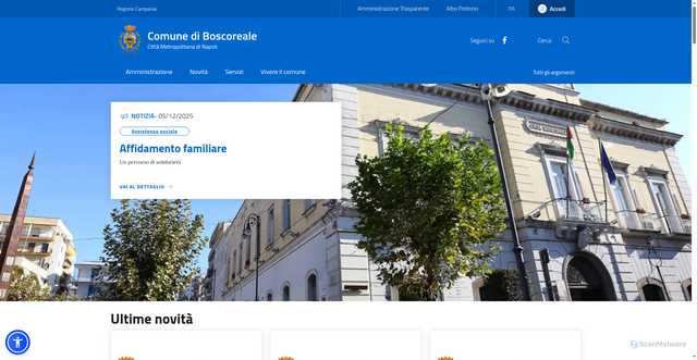Security scan screenshot of https://www.comune.boscoreale.na.it/
