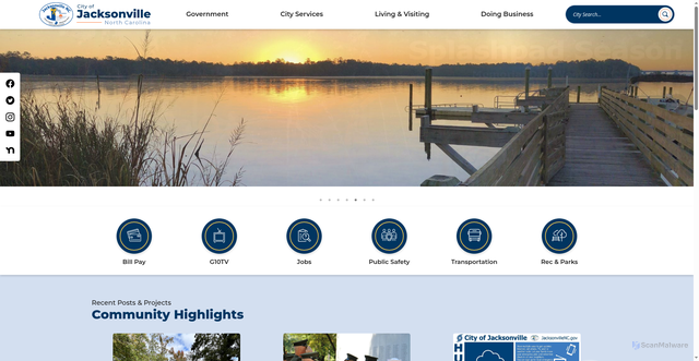 Security scan screenshot of https://jacksonvillenc.gov/