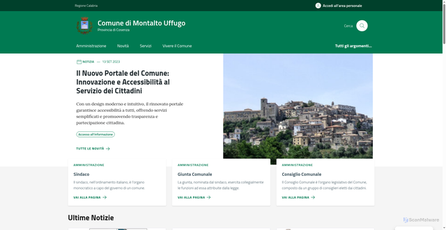 Security scan screenshot of https://www.comune.montaltouffugo.cs.it