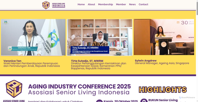 Security scan screenshot of http://asosiasiseniorlivingindonesia.com/