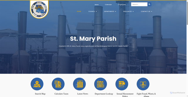 Security scan screenshot of https://www.stmaryparishla.gov/