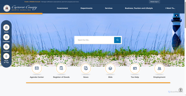 Security scan screenshot of https://carteretcountync.gov/