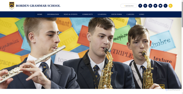Security scan screenshot of https://www.bordengrammar.kent.sch.uk/