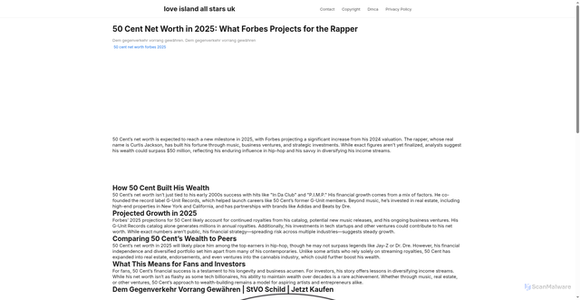 Security scan screenshot of https://duniacreativespace-dp7ngwxj0aml.edgeone.app/50-cent-net-worth-forbes-2025.html