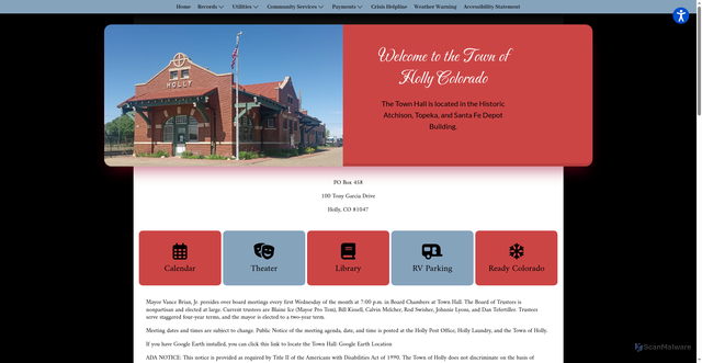 Security scan screenshot of https://townofhollyco.gov/