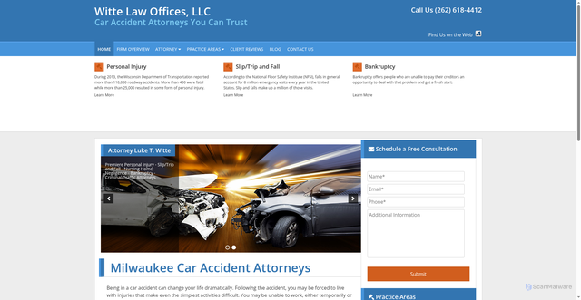 Security scan screenshot of https://www.witte-law.com/