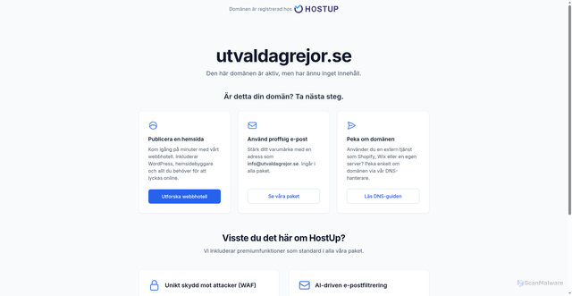 Security scan screenshot of https://utvaldagrejor.se