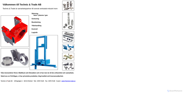 Security scan screenshot of https://technic-trade.se