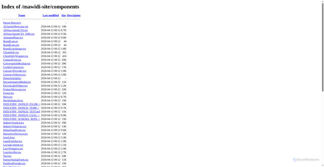 Security scan screenshot of http://mawidi.com/mawidi-site/components