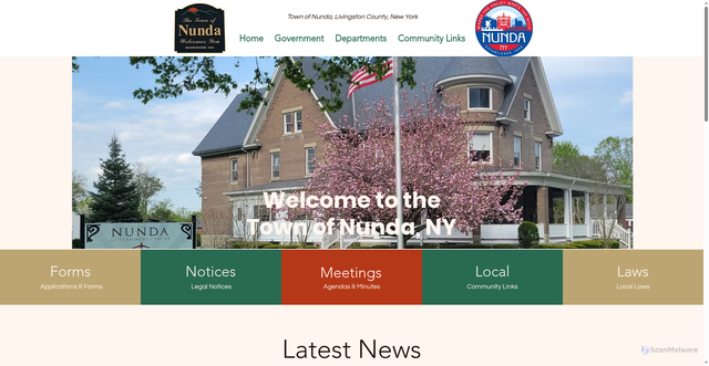 Security scan screenshot of https://www.townofnundany.gov/